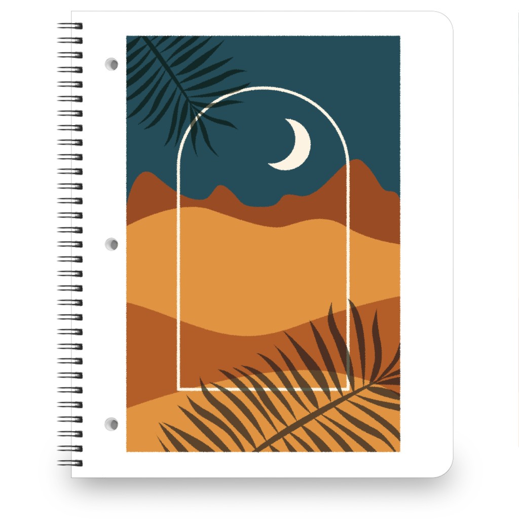 Abstract Landscapes in Windows Moon Notebook, 8.5x11, Multicolor