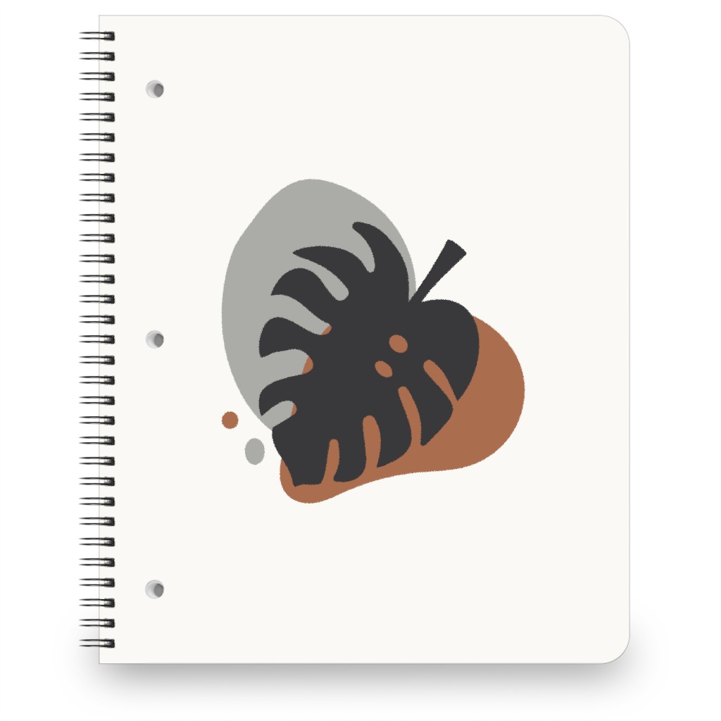 Shapes and Fern Leaf Iv Notebook, 8.5x11, Brown