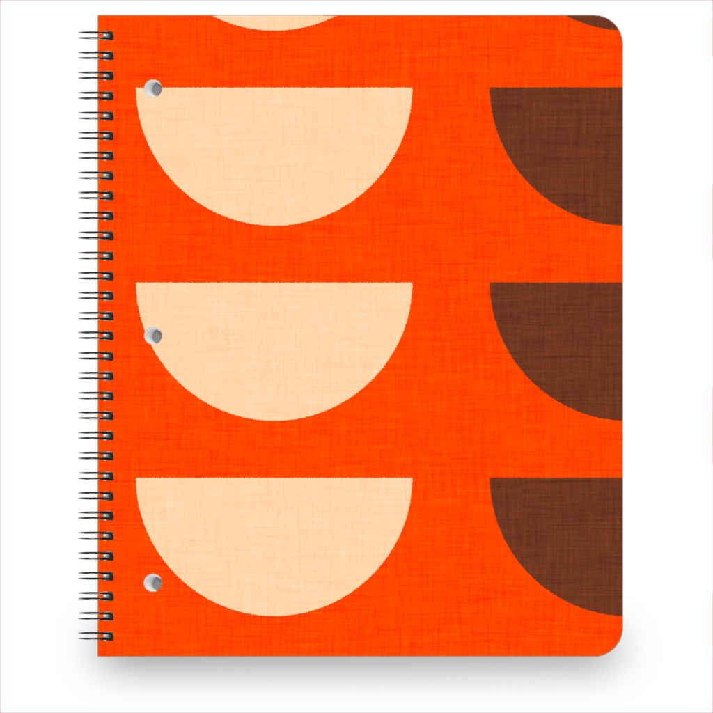 Half Moon Notebook, 8.5x11, Red