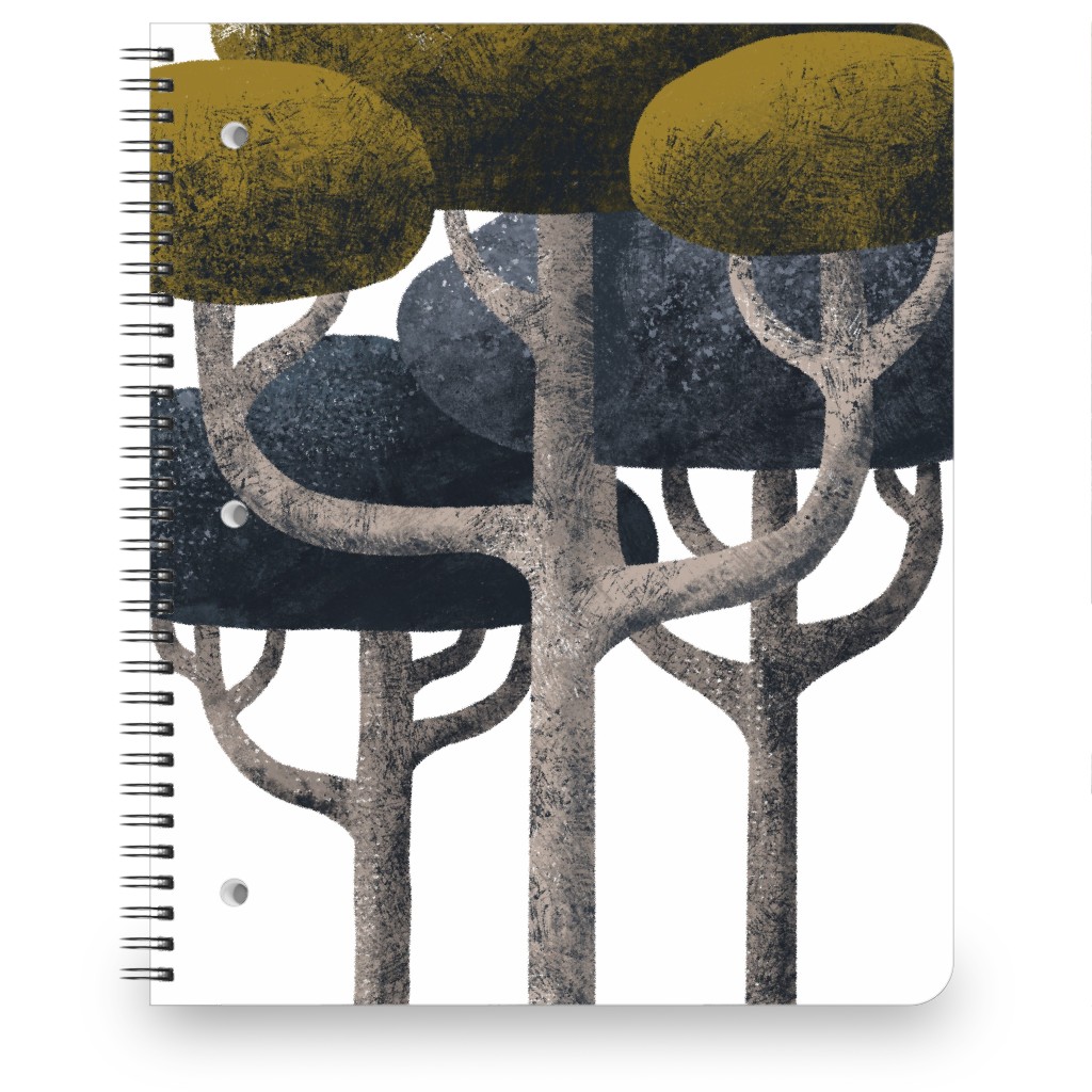 Tree Stand - Green and Black Notebook, 8.5x11, Multicolor