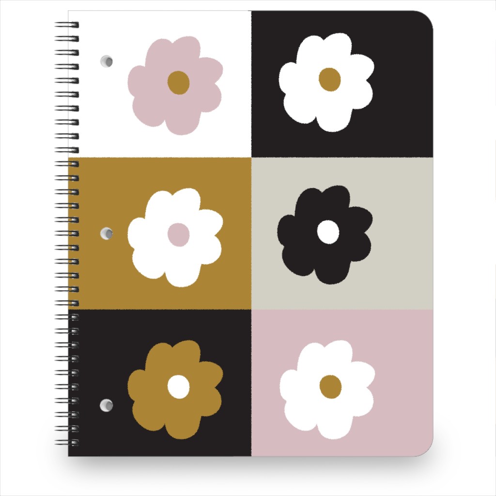 Pop Art Mod Flower Blocks - Multi Notebook, 8.5x11, Multicolor