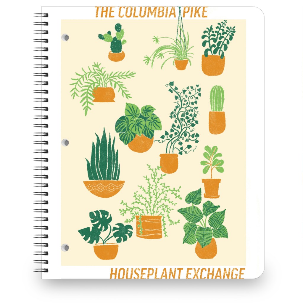 Houseplant Exchange - Green and Cream Notebook, 8.5x11, Green