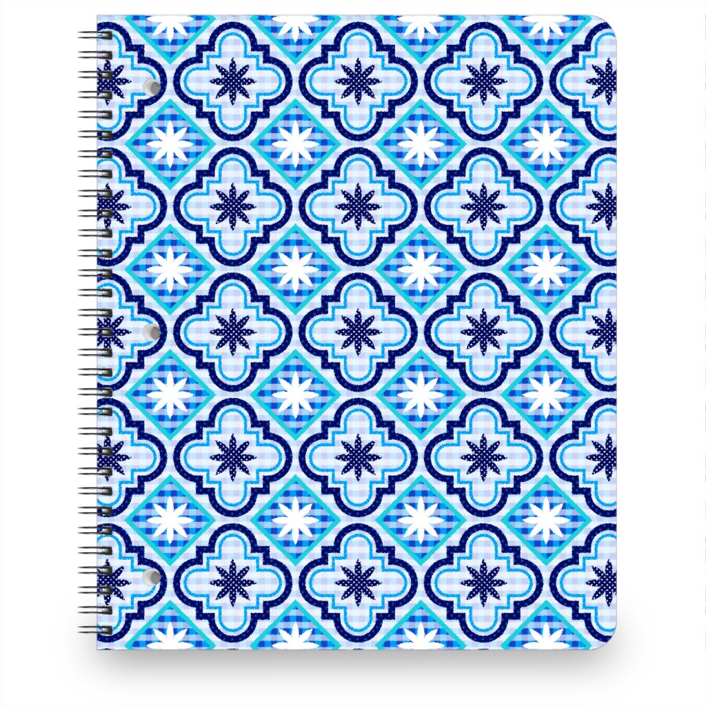 Tile Patchwork - Blue Notebook, 8.5x11, Blue