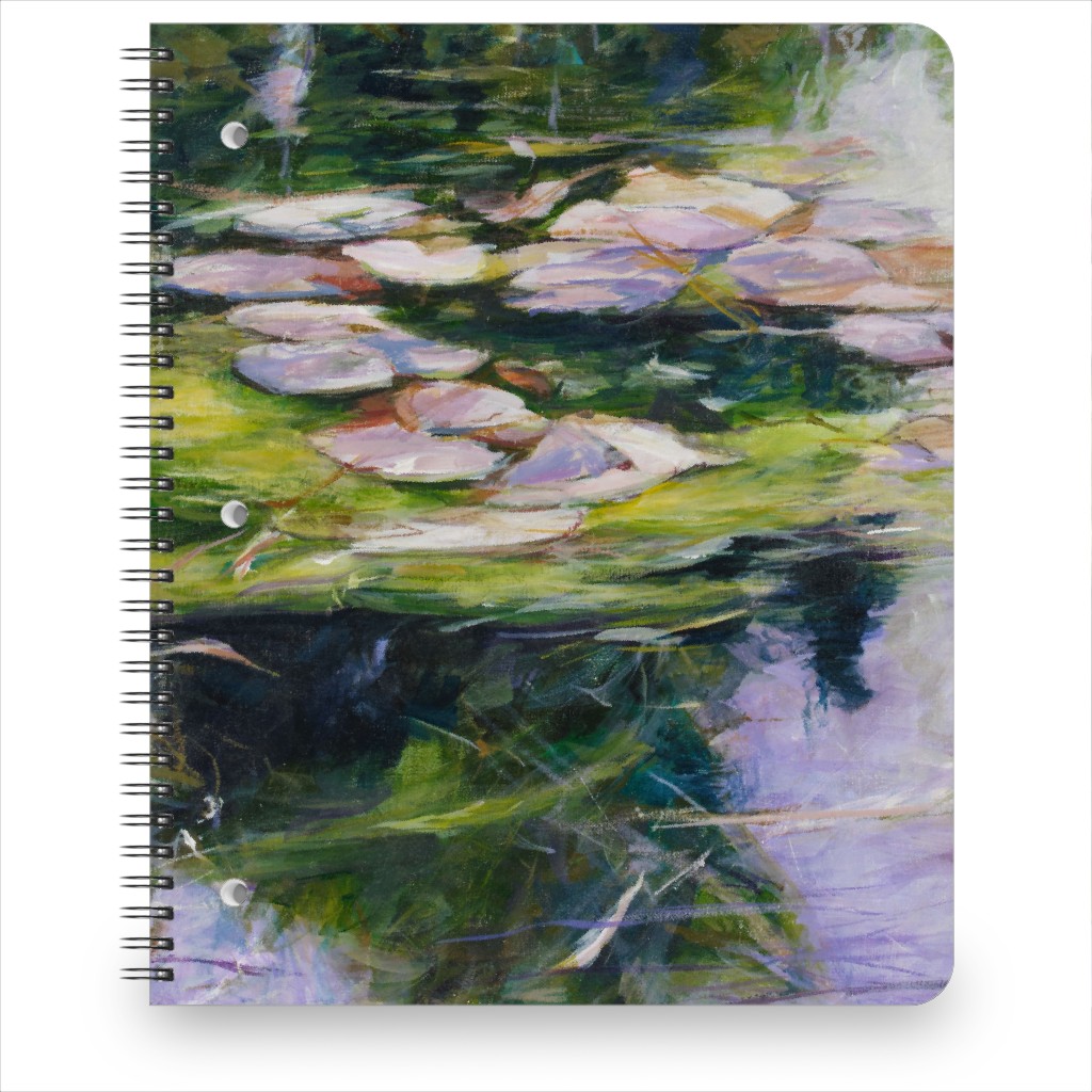 Waterlilies Painting Notebook, 8.5x11, Green