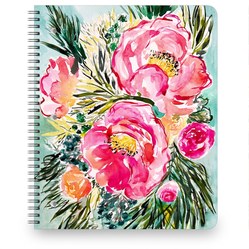 Aria Floral - Pink Notebook, 8.5x11, Pink