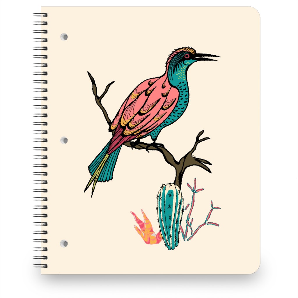 Bird on Branch - Multi Notebook, 8.5x11, Beige