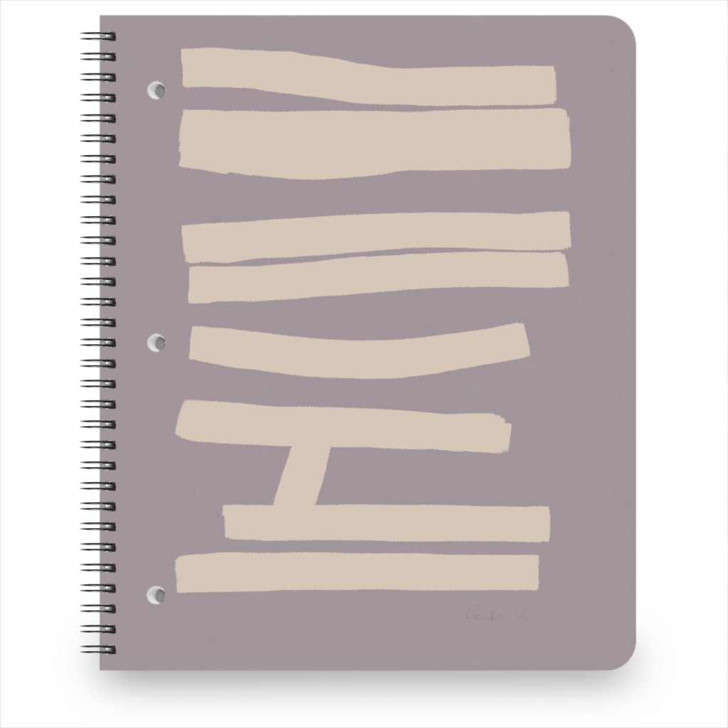 Bold Abstract Stripes Notebook, 8.5x11, Purple, Clay