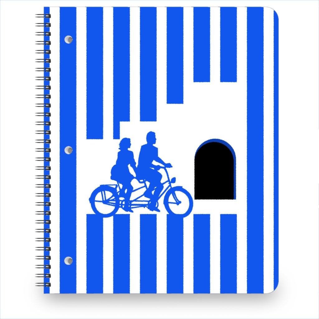 Riders Minimal Artwork - Blue Notebook, 8.5x11, Blue