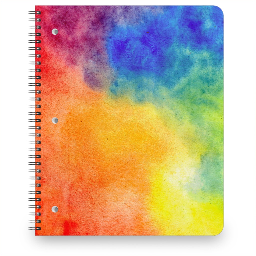Watercolor Rainbow Abstract - Multi Notebook, 8.5x11, Multicolor