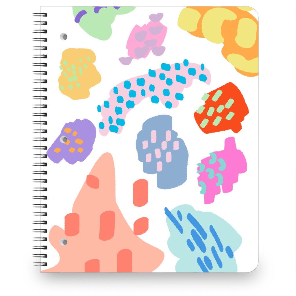 Painterly Abstract Blobs - Pastel Notebook, 8.5x11, Multicolor