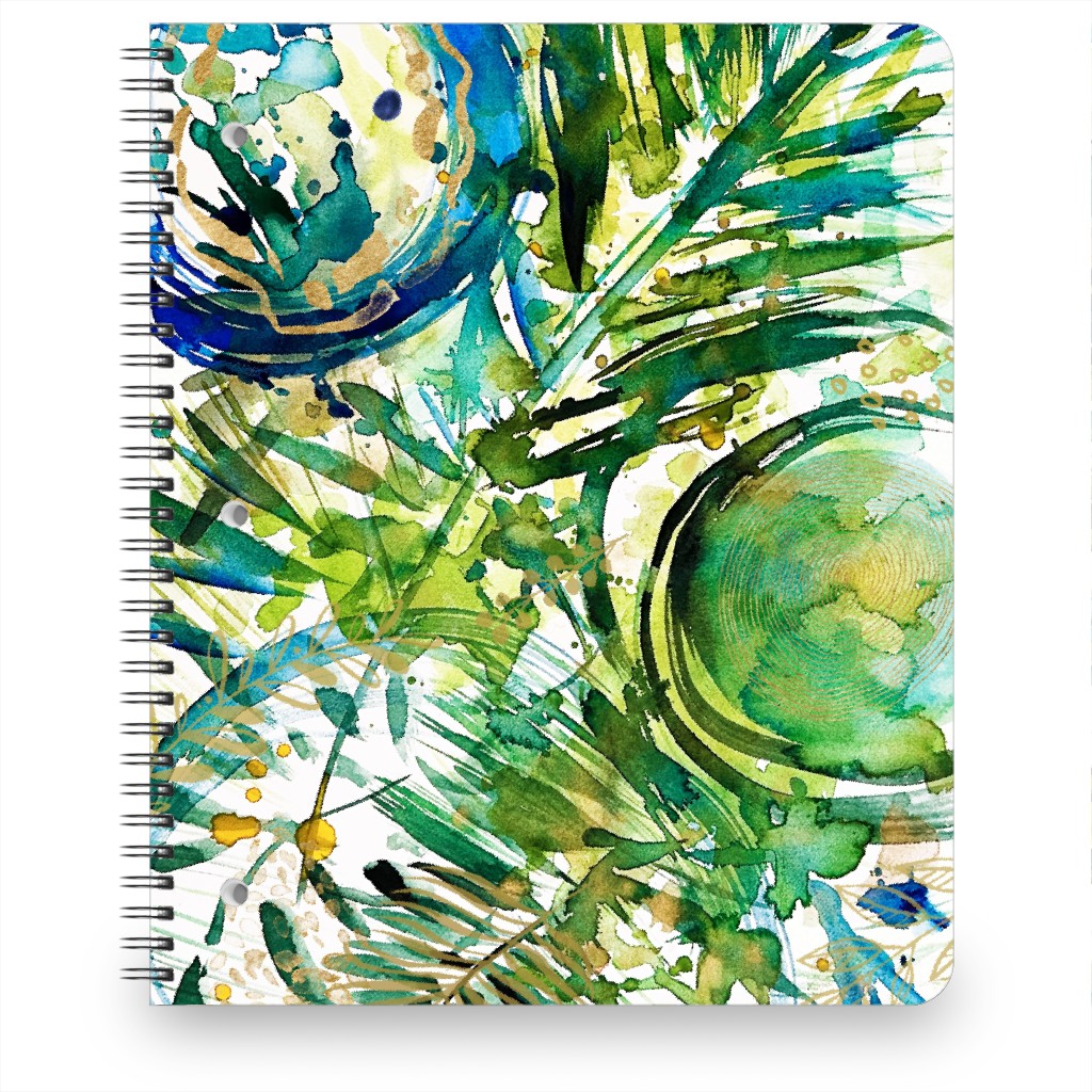 Paradise - Green and Blue Notebook, 8.5x11, Green