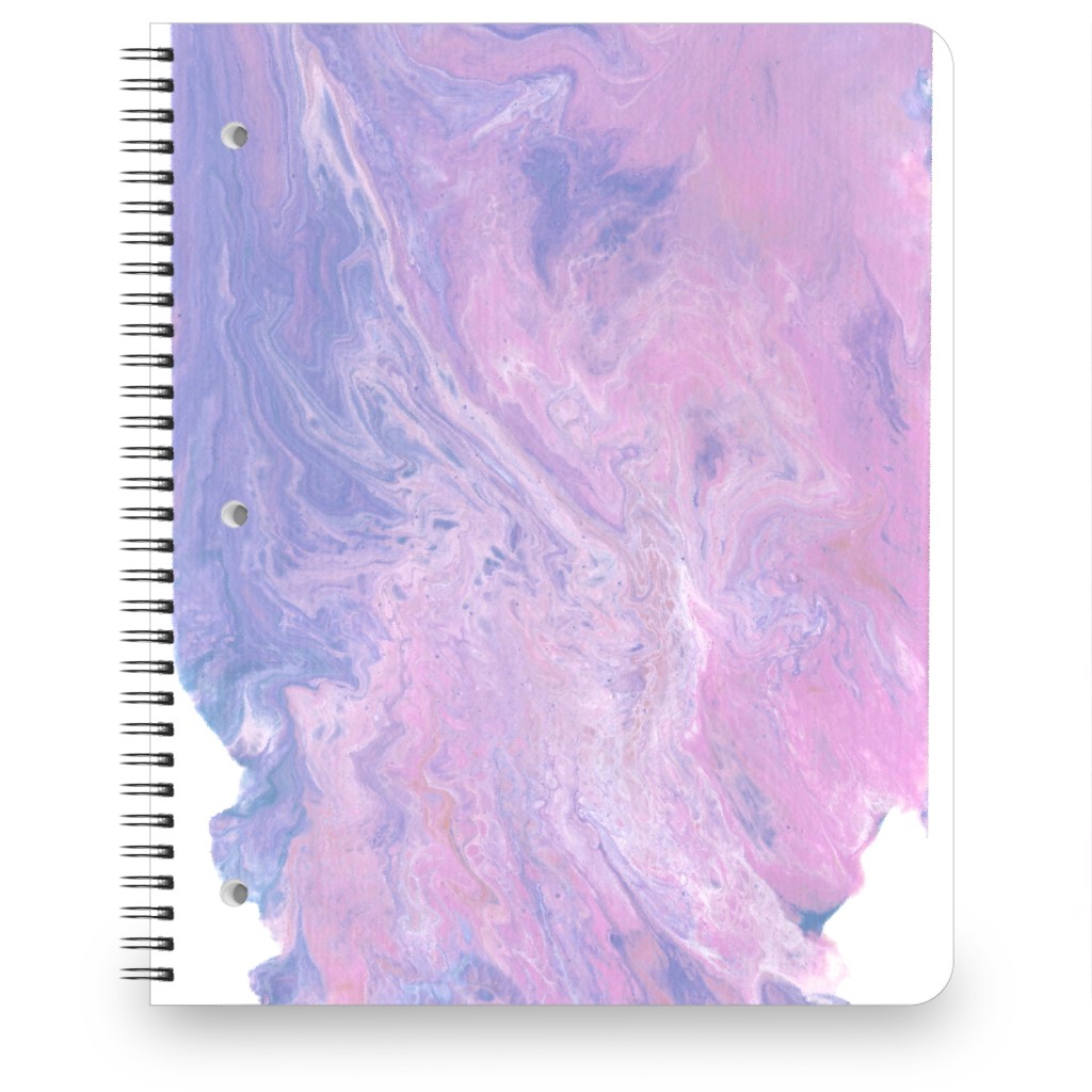 Acrylic Pour Abstract - Purple and Pink Notebook, 8.5x11, Purple