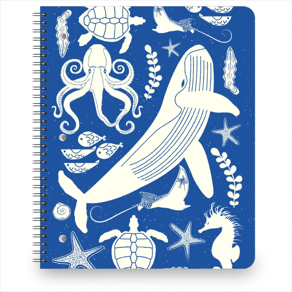 the Deep Ocean - Blue Notebook, 8.5x11, Blue