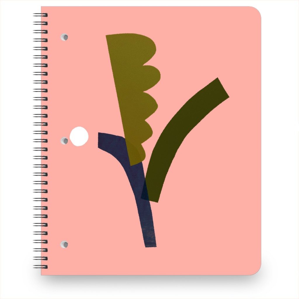 Leaves - Pink Notebook, 8.5x11, Pink, Bright Pink