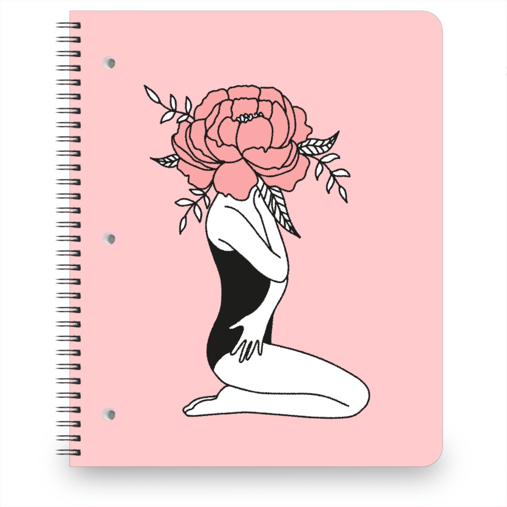 Modern Feminine Abstract - Pink Notebook, 8.5x11, Pink, Bright Pink