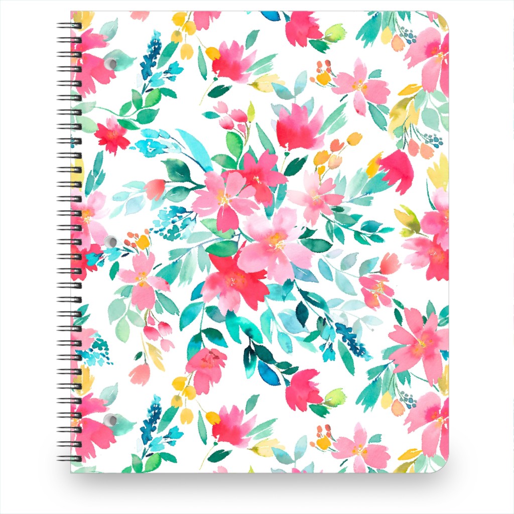 Summer Fresh Flowers - Multi Notebook, 8.5x11, Pink