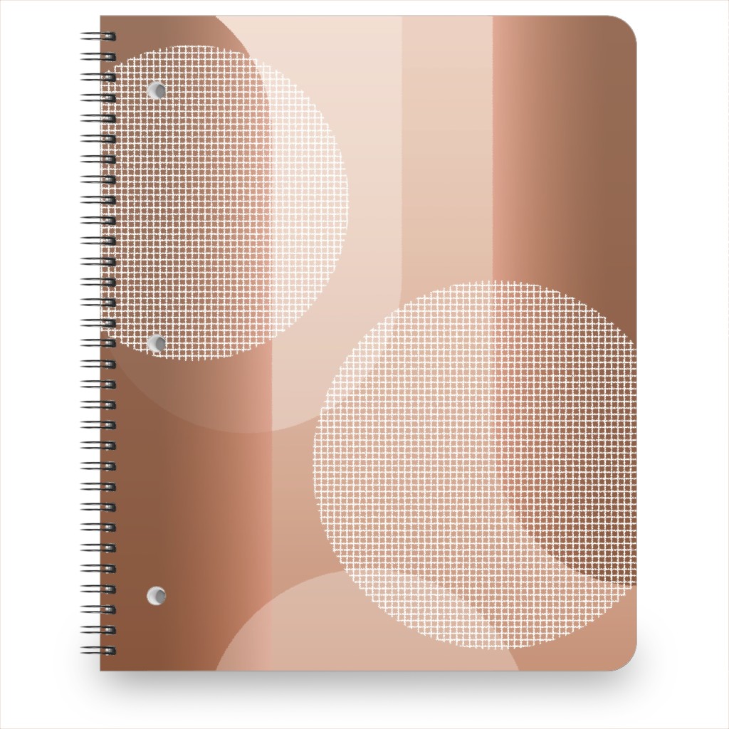 Geometric Arches and Circles - Neutral Notebook, 8.5x11, Pink, Bright Pink