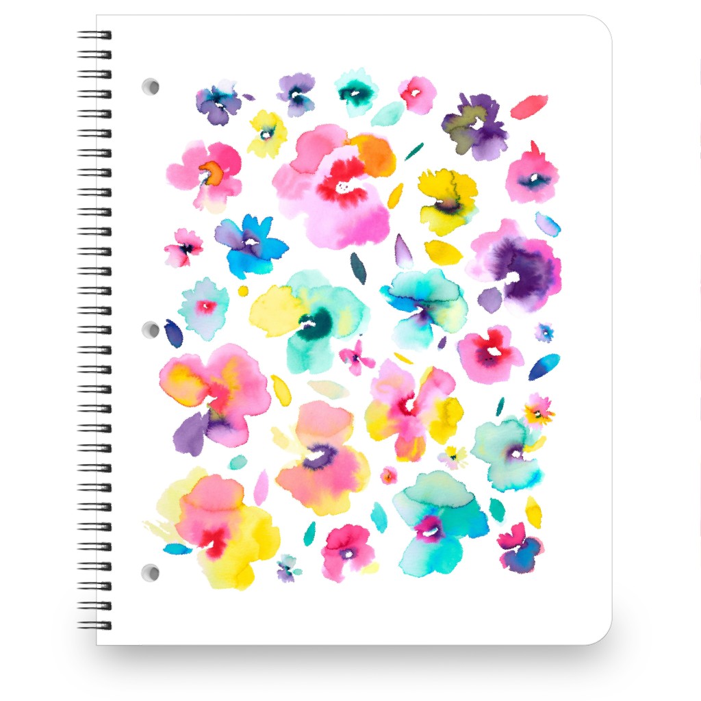 Watercolor Beautiful Flowers - Multi Notebook, 8.5x11, Multicolor