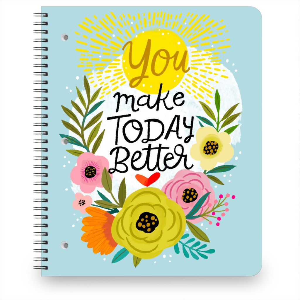 You Make Today Better - Light Blue Notebook, 8.5x11, Blue
