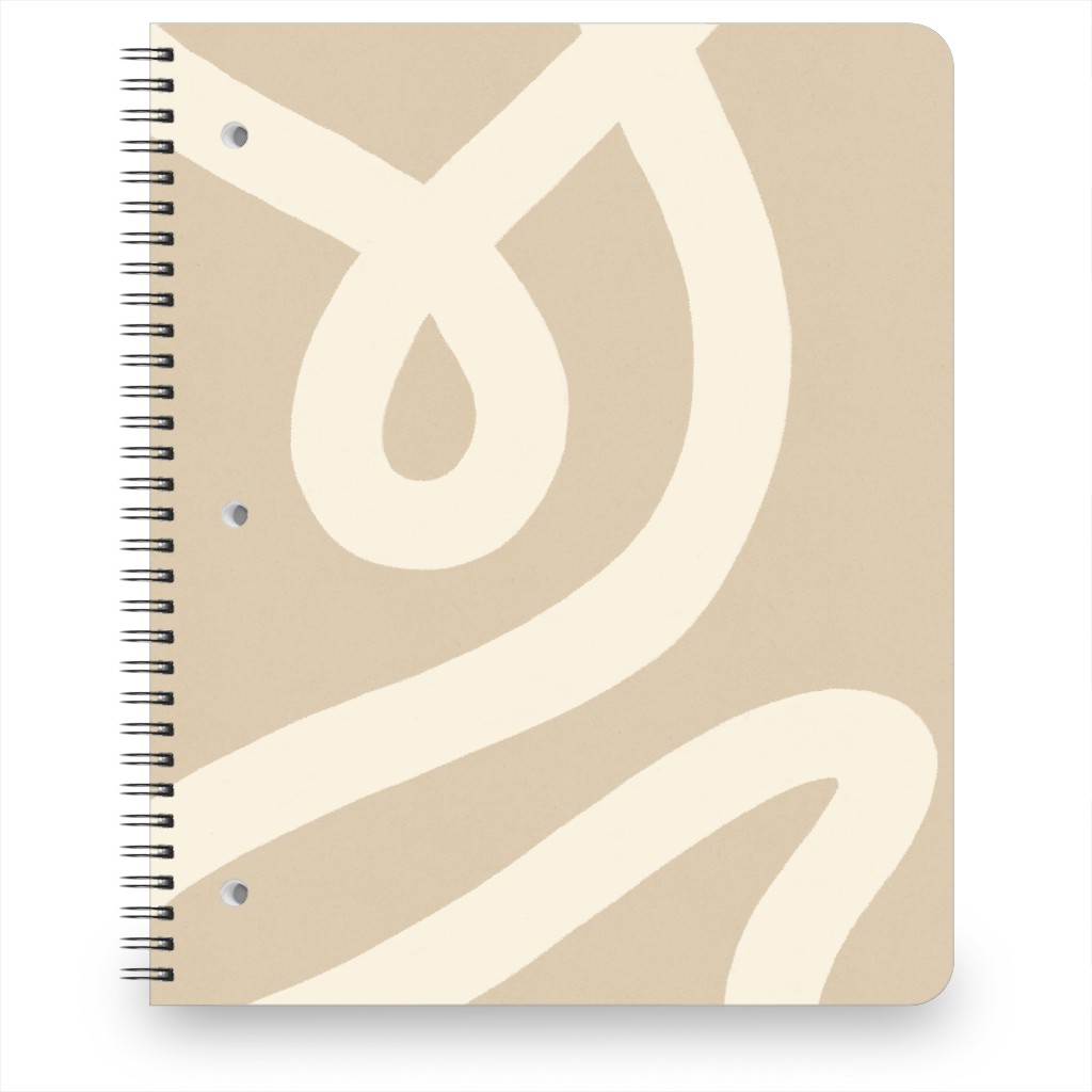 Tangled Brush Strokes V Notebook, 8.5x11, Beige, Wheat