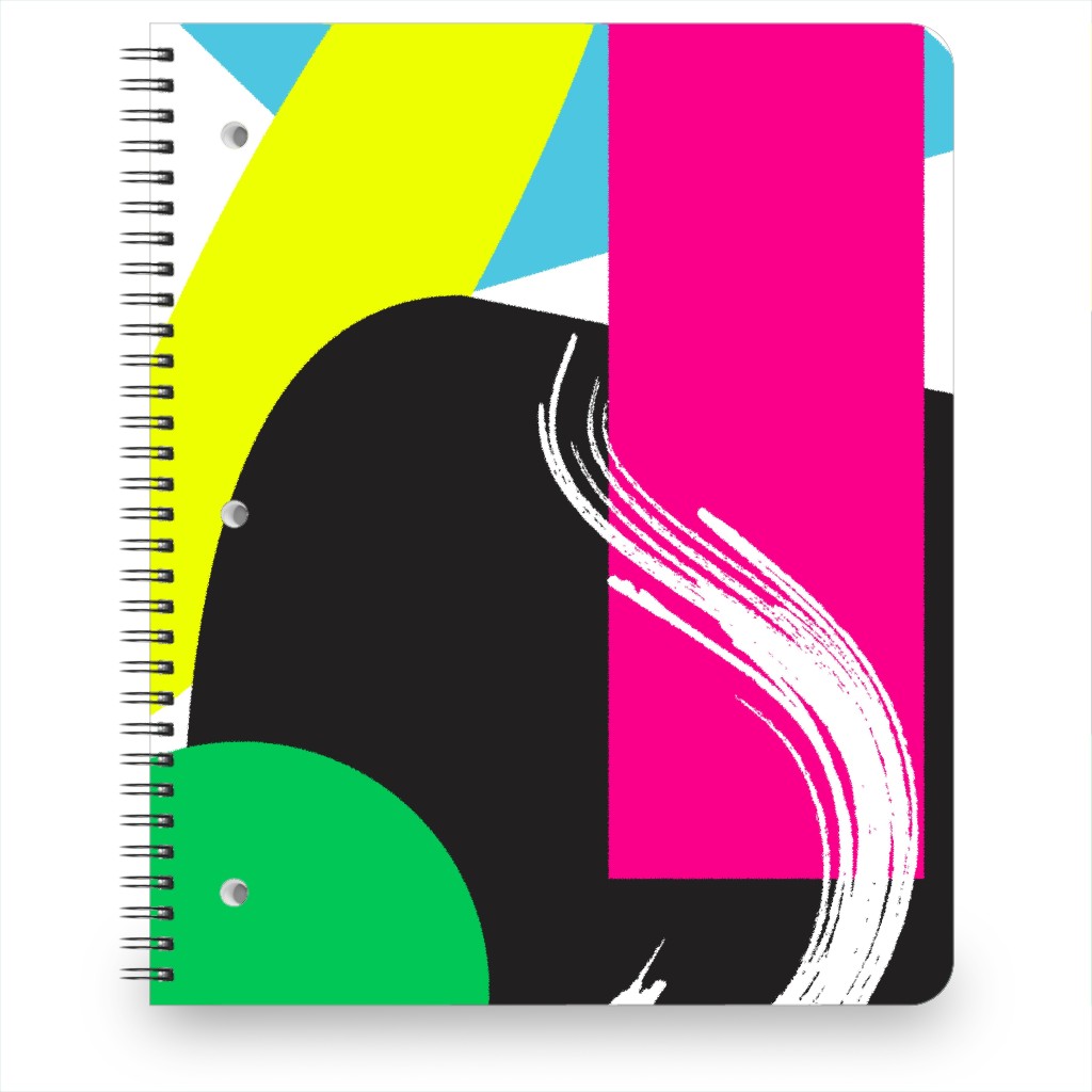 Abstract Colors Notebook, 8.5x11, Multicolor, Hot Pink