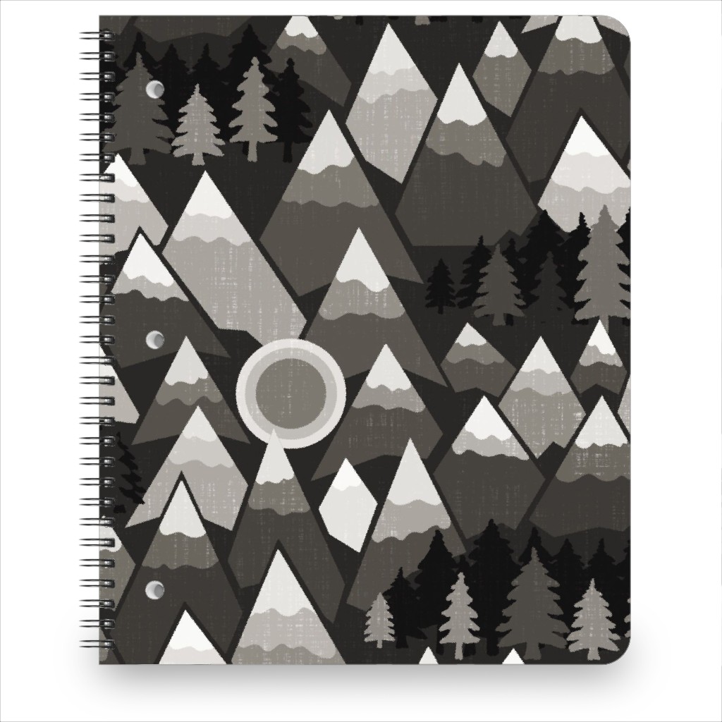 the Mountains Are Calling Notebook, 8.5x11, Gray, Cement