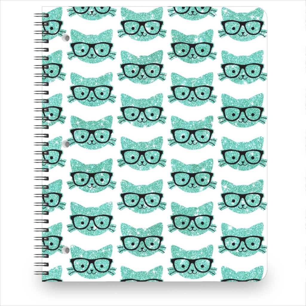 Sparkle Kitties Notebook, 8.5x11, Blue