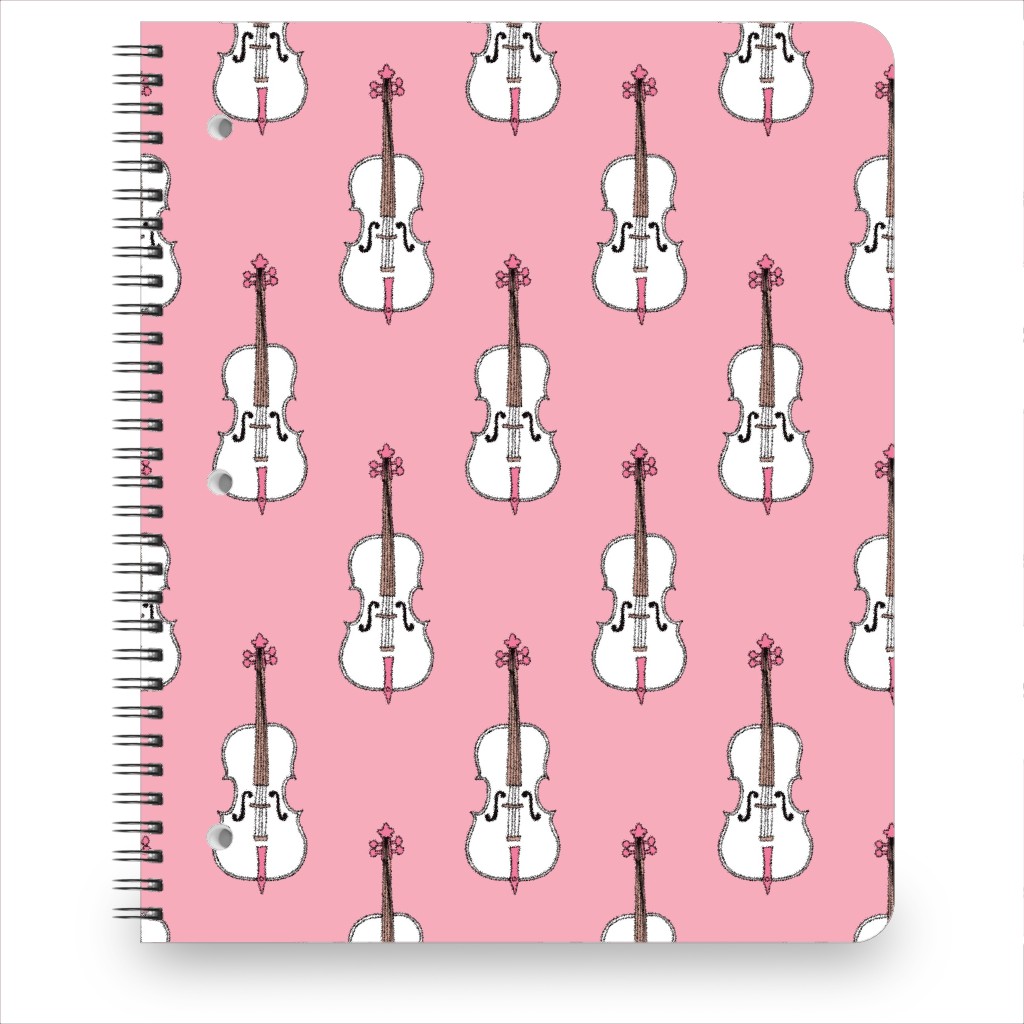 Violins - Pink Notebook, 8.5x11, Pink, Bright Pink