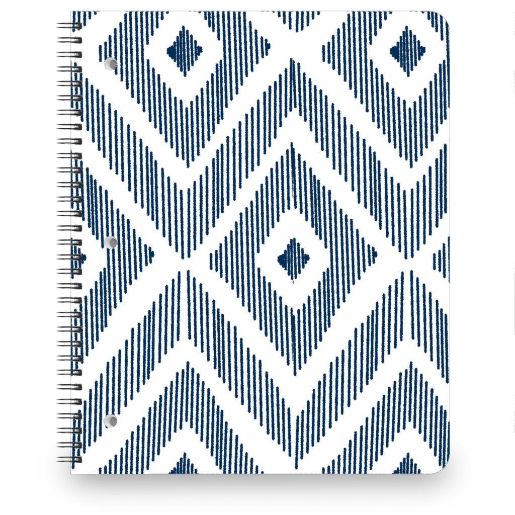 Ikat - Navy Notebook, 8.5x11, Blue, True Blue