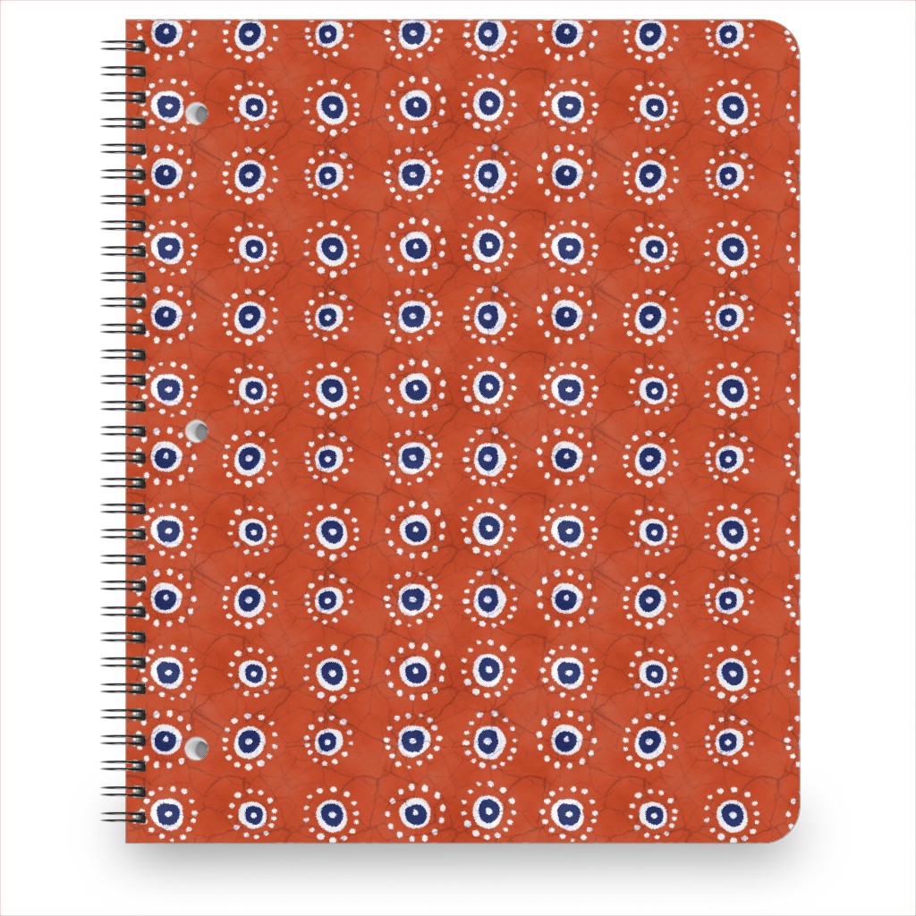 Batik Suns Notebook, 8.5x11, Orange, Fawn