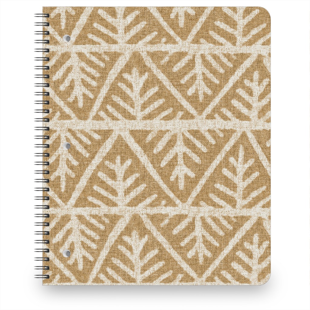 Textured Mudcloth Notebook, 8.5x11, Brown, Cafe