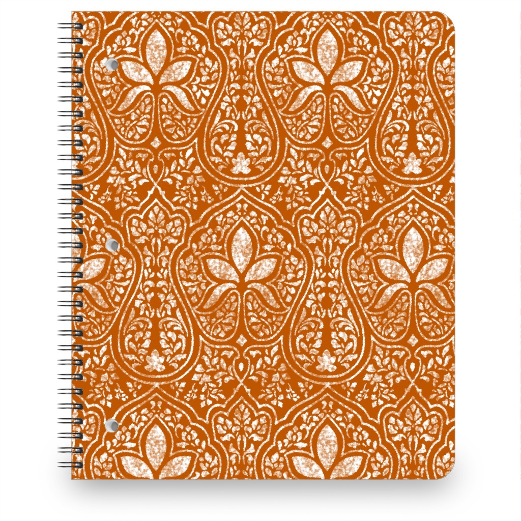 Rajkumari Batik - Spice and White Notebook, 8.5x11, Orange