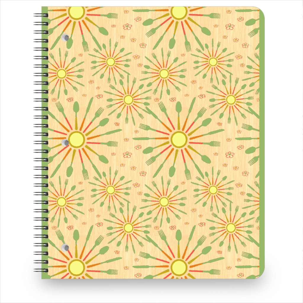 Utensil Stars - Yellow Notebook, 8.5x11, Yellow