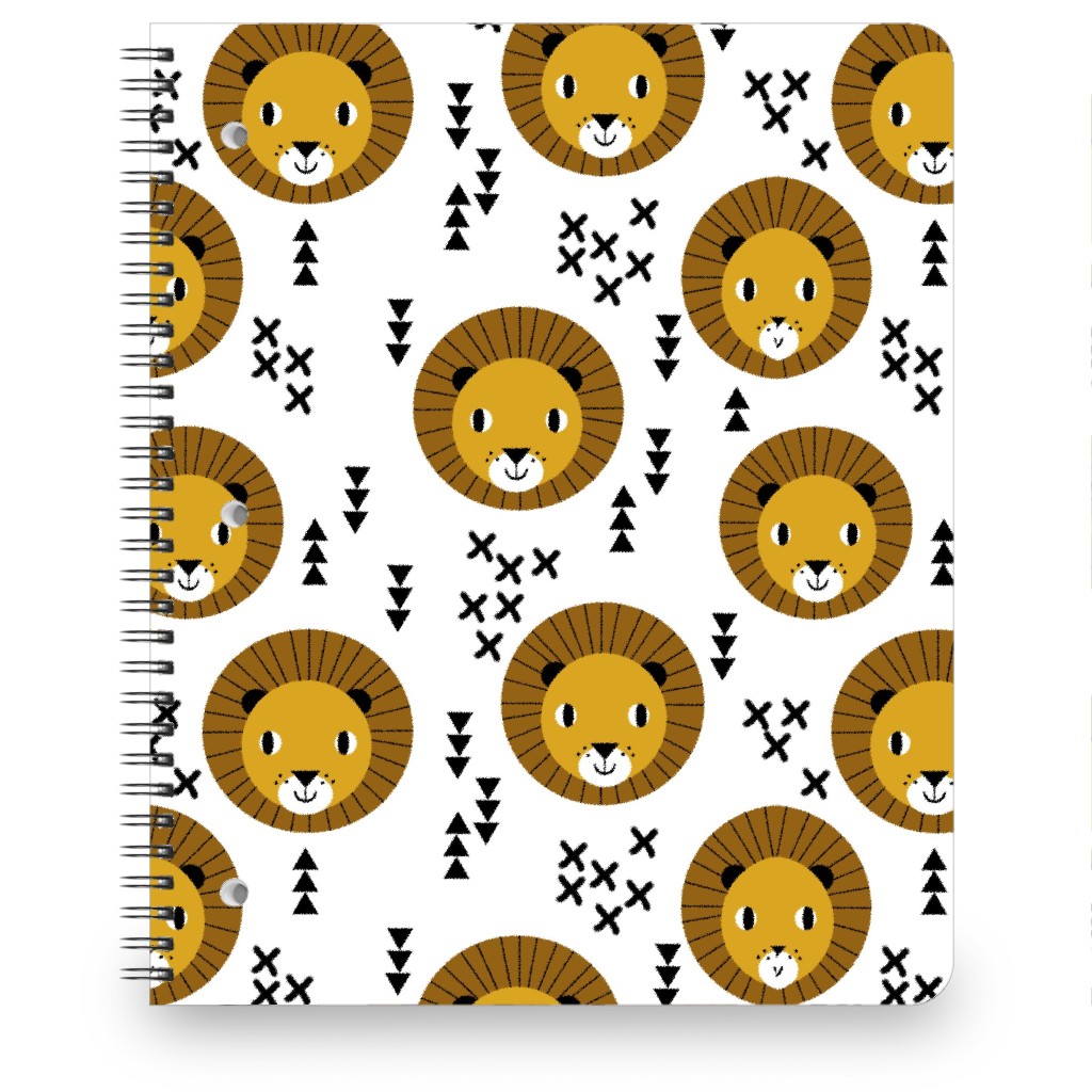 Happy Lion Safari Notebook, 8.5x11, Brown