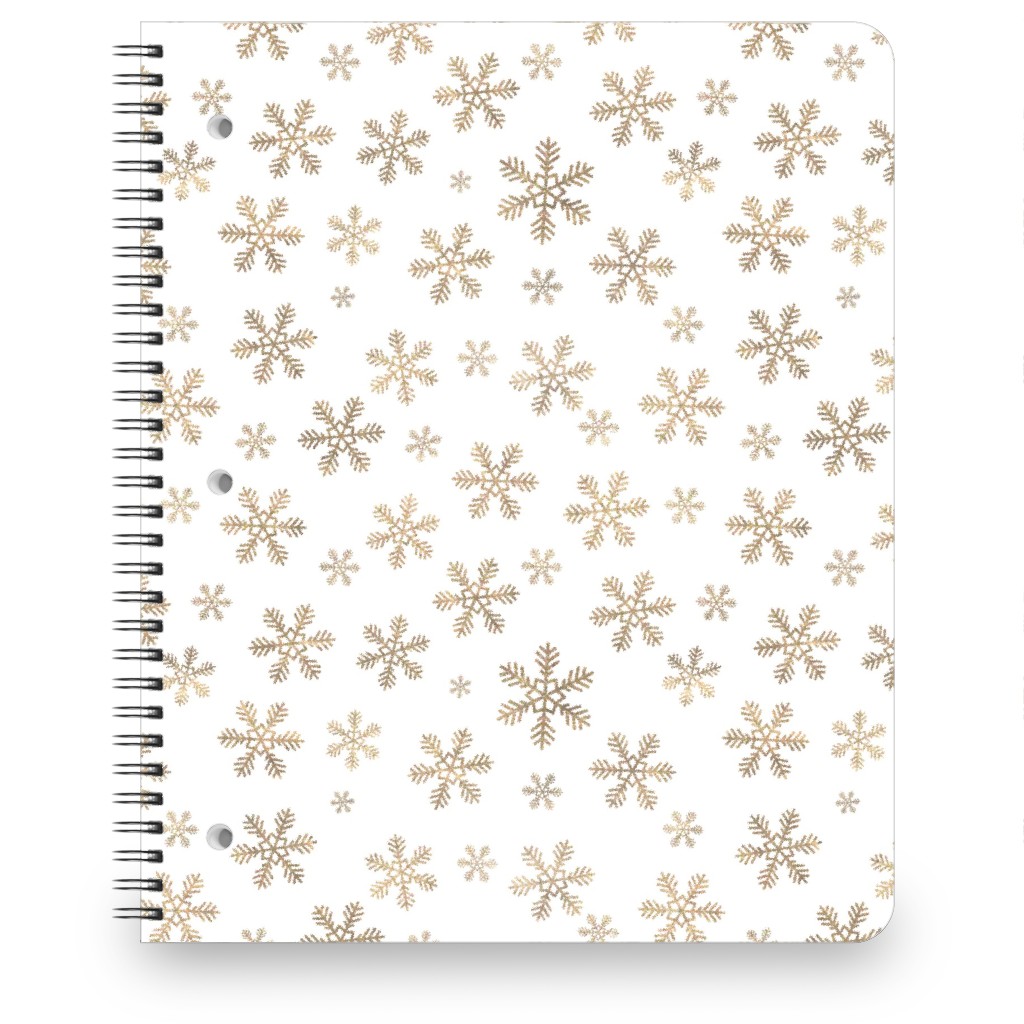 Holiday Snowflakes - Gold Notebook, 8.5x11, Yellow