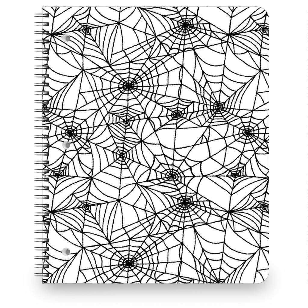 Spooky Spider Web Notebook, 8.5x11, White