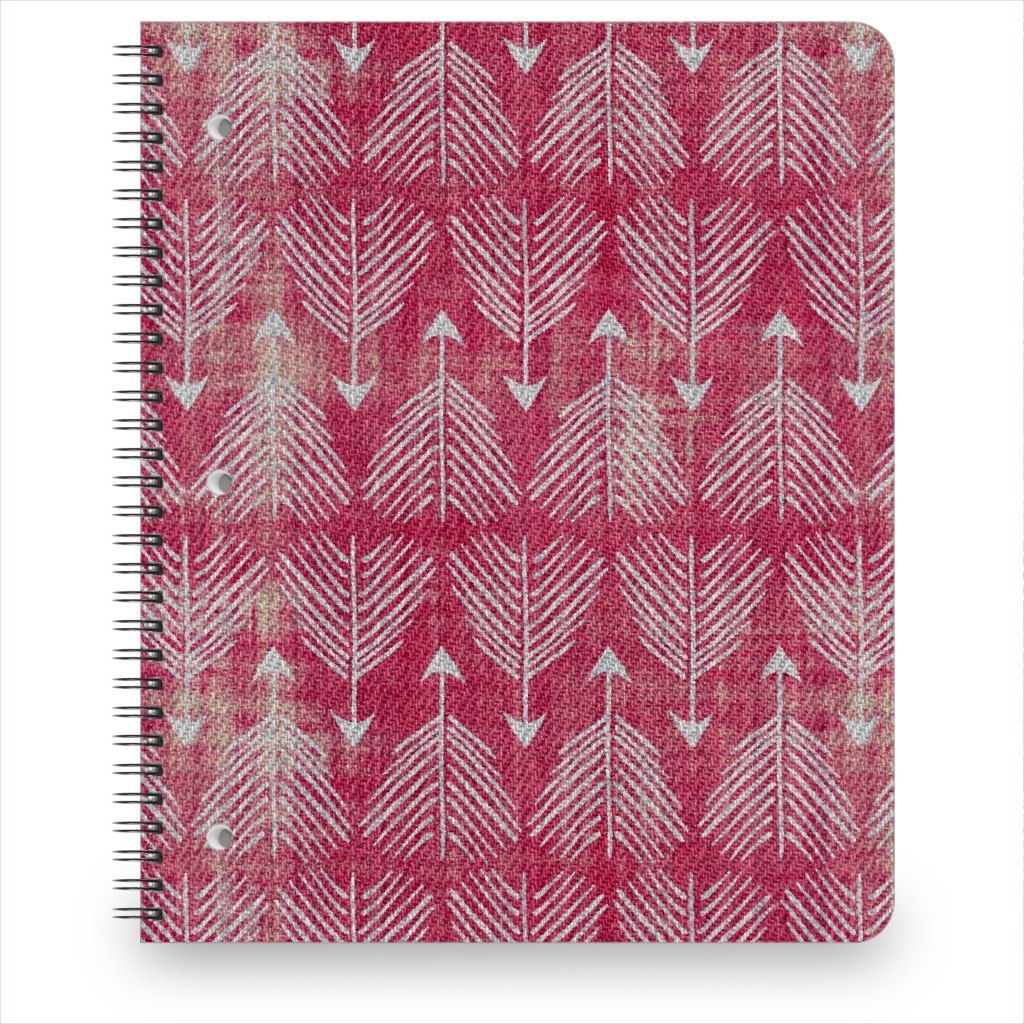 Django Arrows Notebook, 8.5x11, Pink, Pomegranate