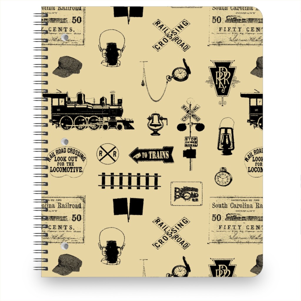 Railroad Notebook, 8.5x11, Beige