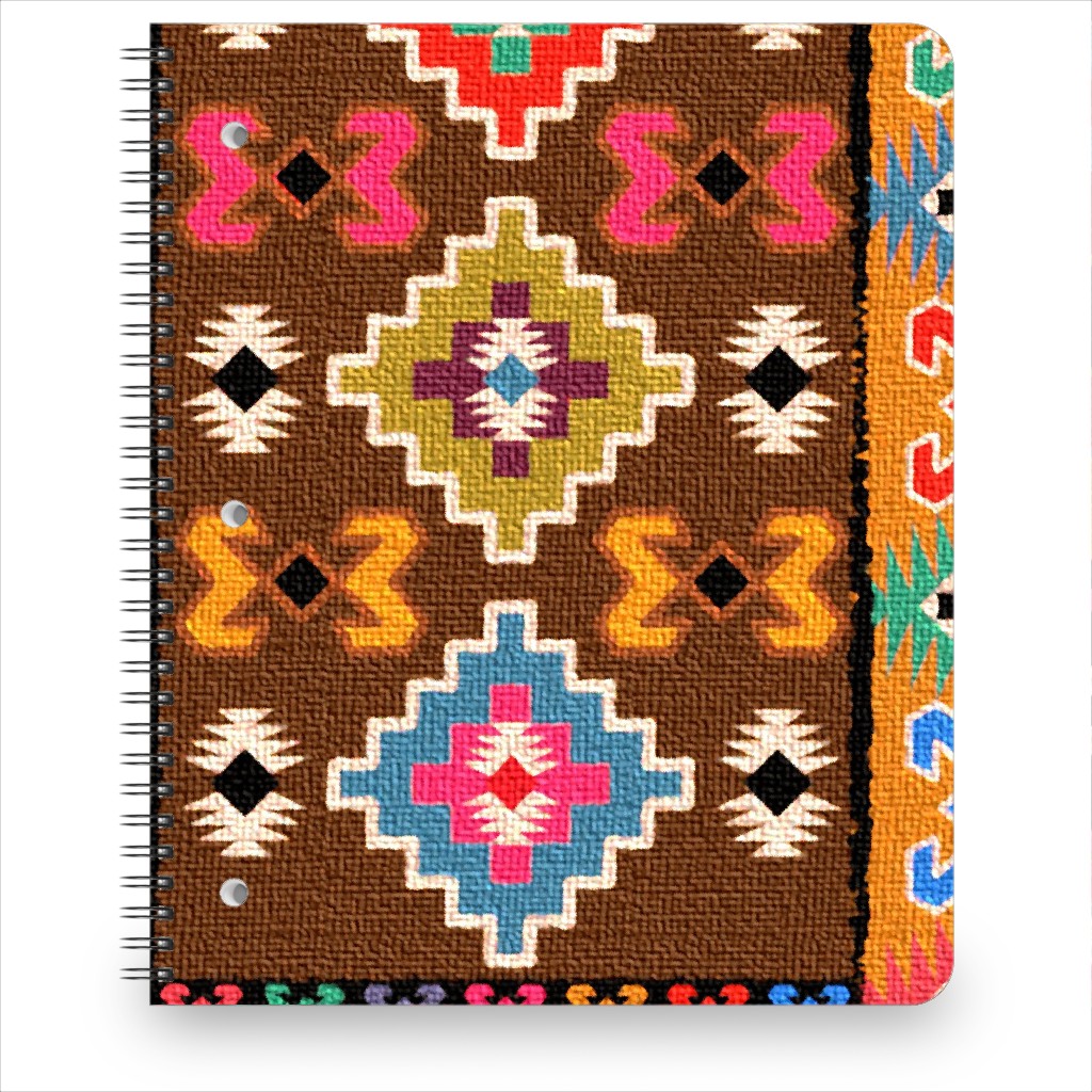 Kilim - Brown Notebook, 8.5x11, Multicolor