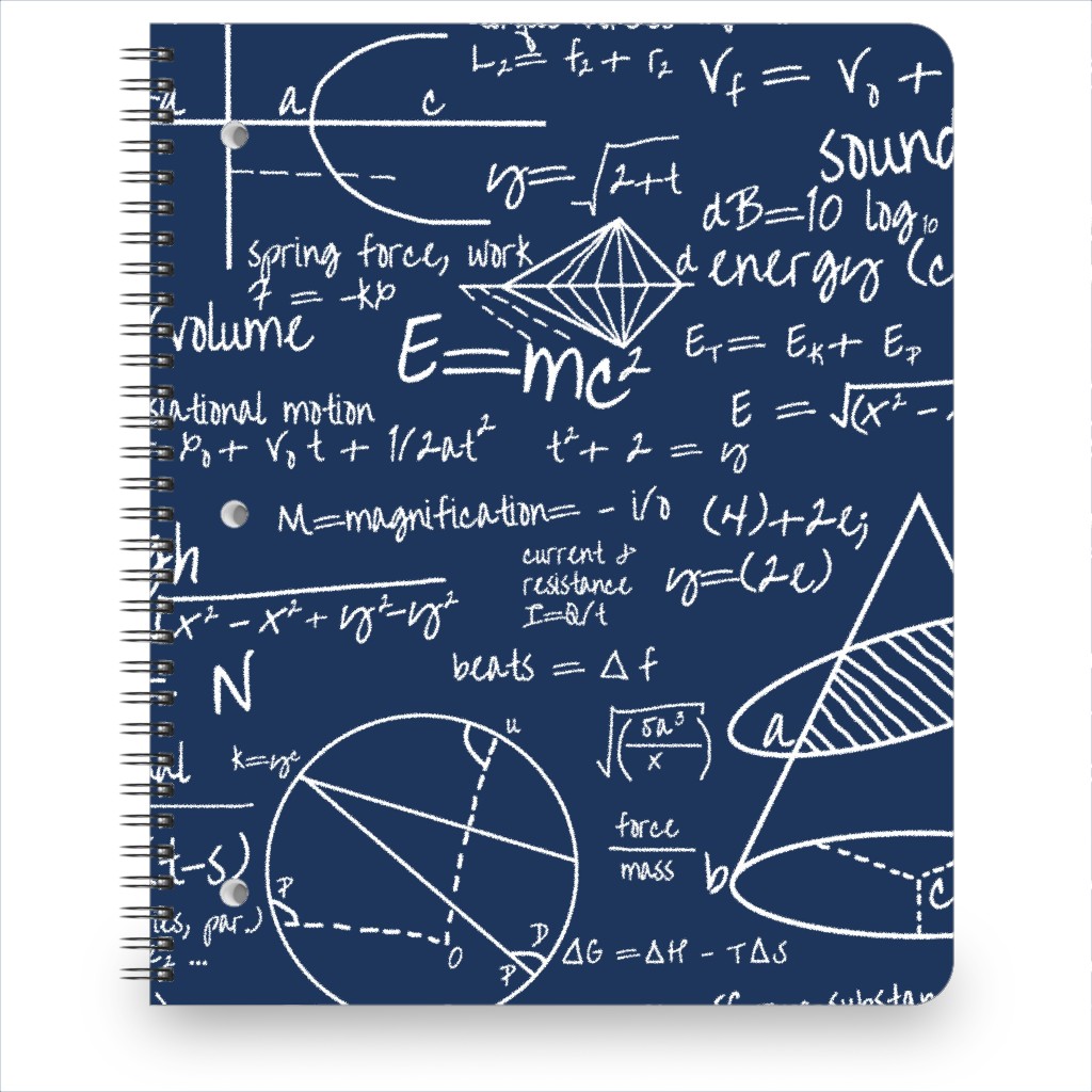 Common Equations Notebook, 8.5x11, Blue