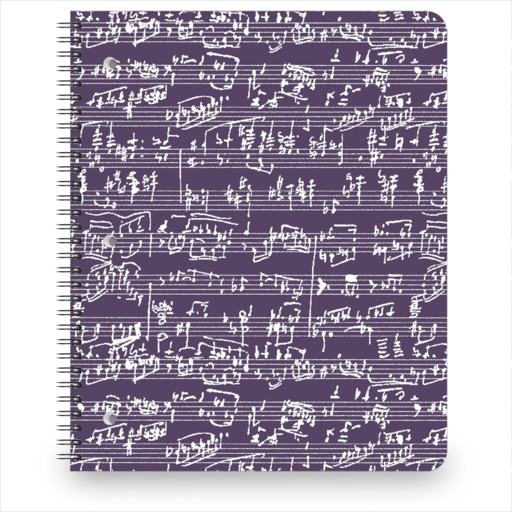 Handwritten Sheet Music Notebook, 8.5x11, Purple, Verbena