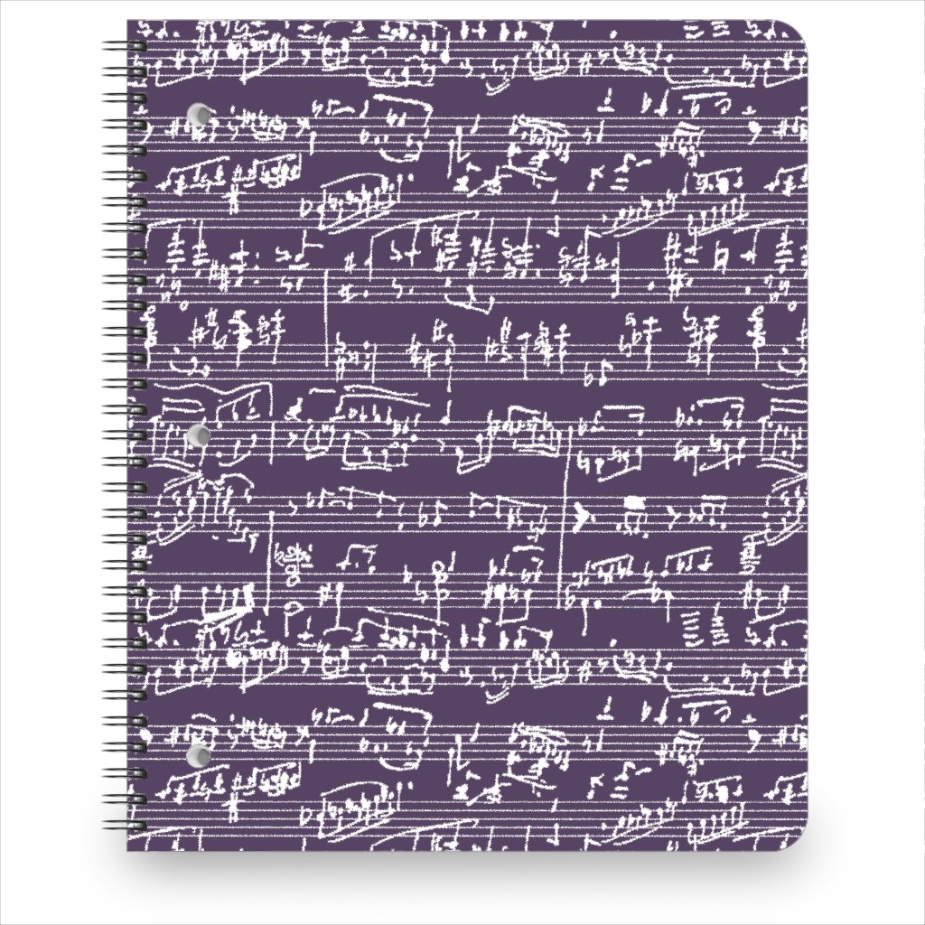 Handwritten Sheet Music Notebook, 8.5x11, Purple