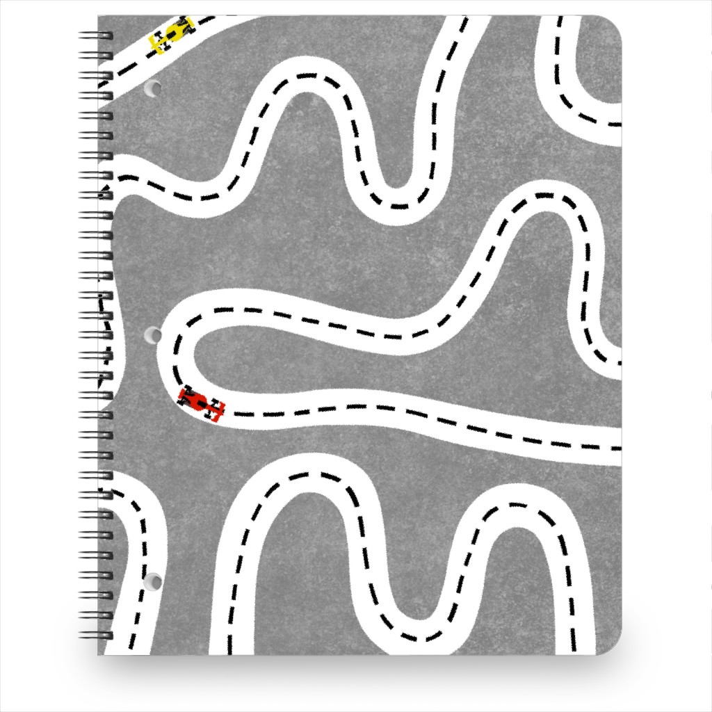 Speed Racers Notebook, 8.5x11, Gray, Cement