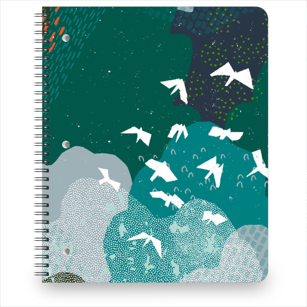 Forest Bird's Eye View - Green Notebook, 8.5x11, Green, Classic Green