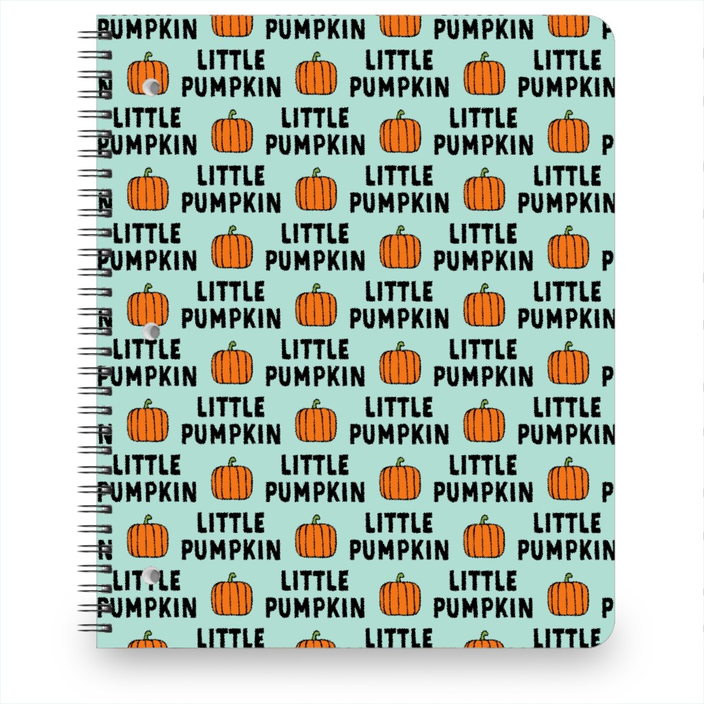 Little Pumpkin - Halloween - Aqua Notebook, 8.5x11, Green, Classic Green