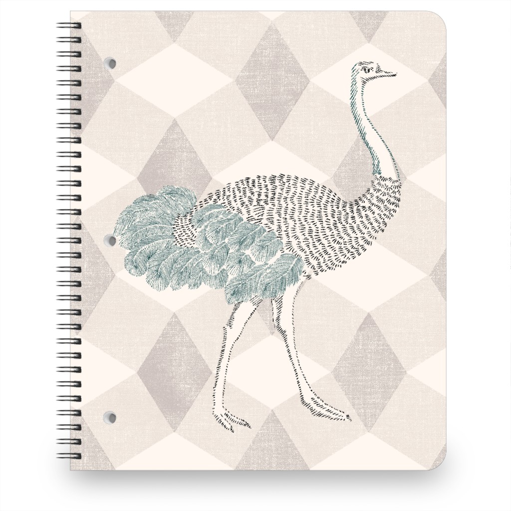 Majestic Ostrich Notebook, 8.5x11, Beige, Pearl