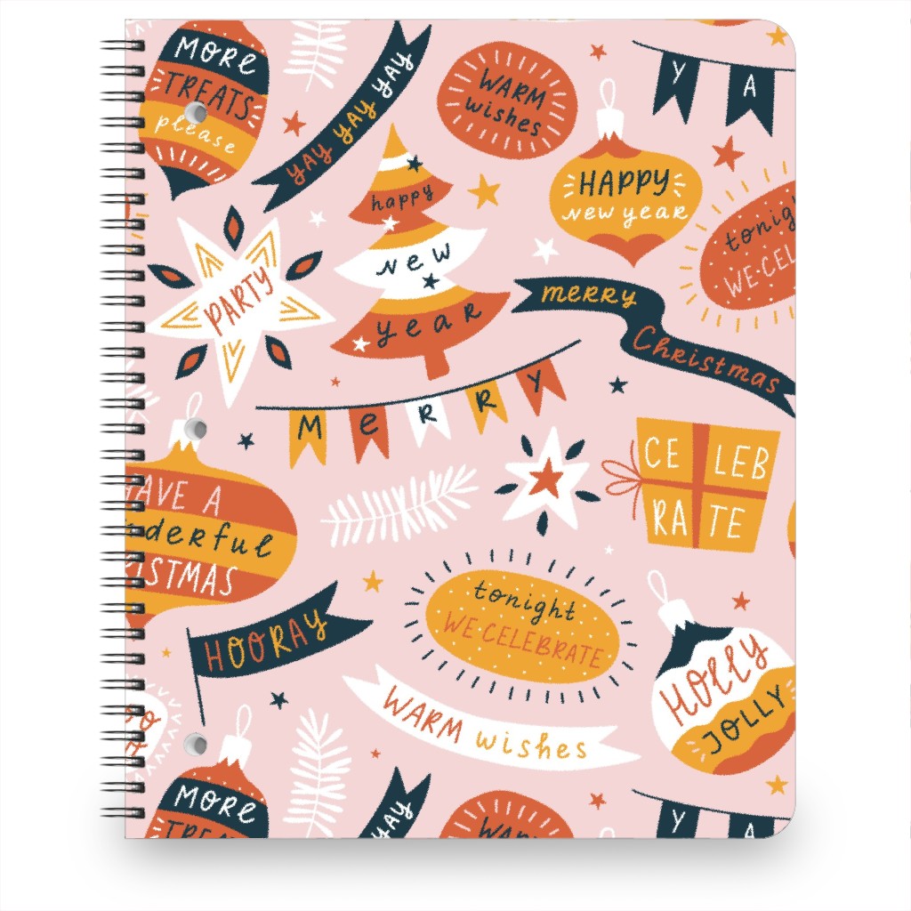 Seasons Greetings Notebook, 8.5x11, Multicolor