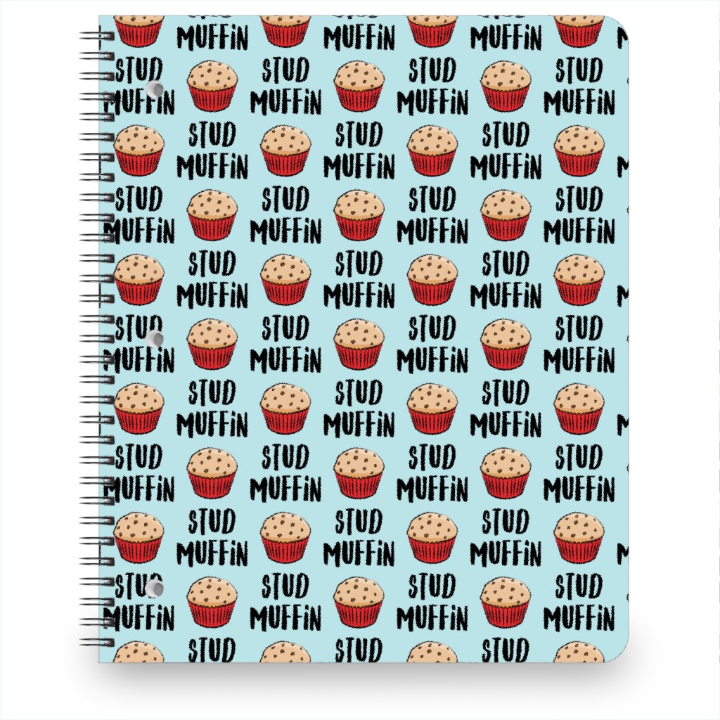 Stud Muffin - Muffins - Blue Notebook, 8.5x11, Blue, True Blue