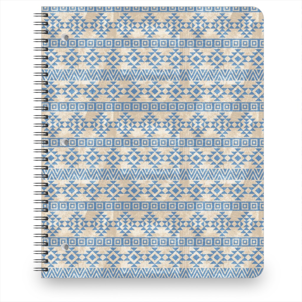 Modern Desert - Geometric Notebook, 8.5x11, Blue, True Blue