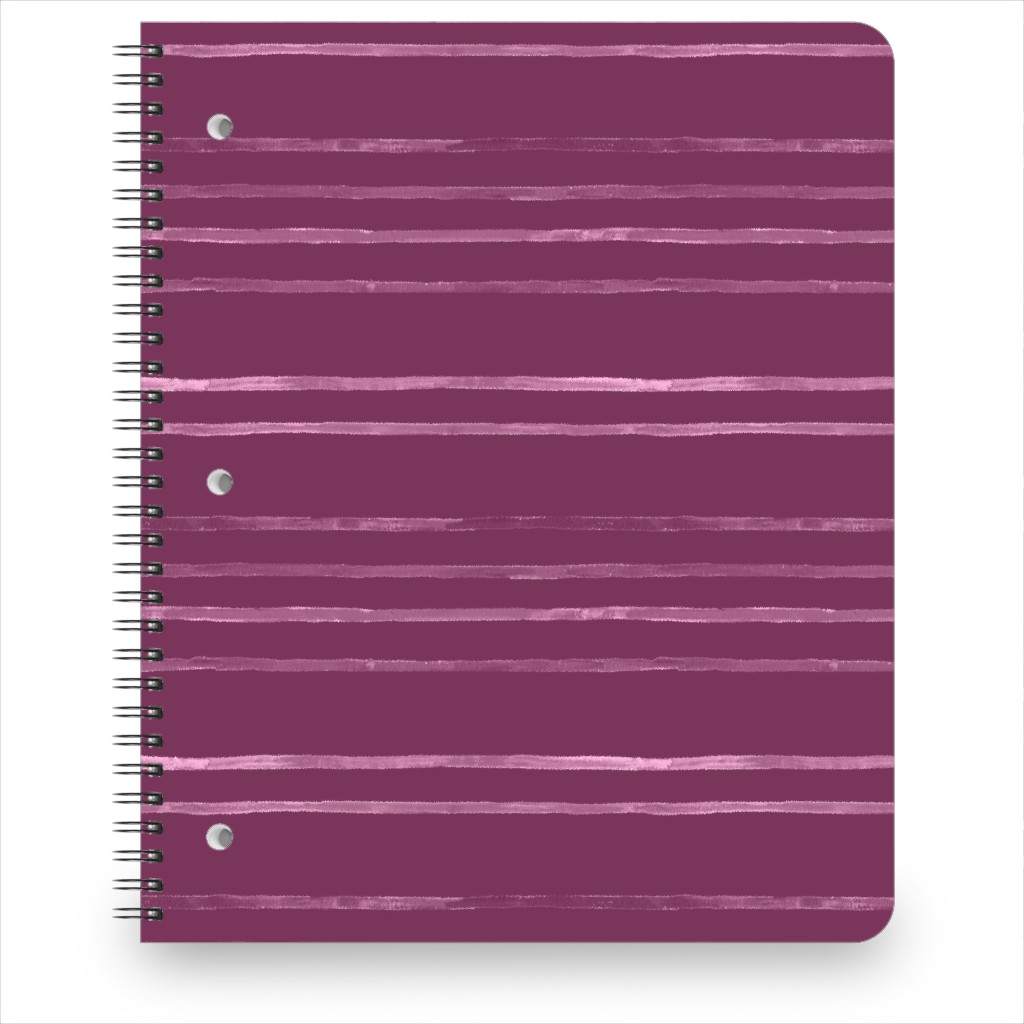 Take Flight Stripe - Rasberry Notebook, 8.5x11, Purple